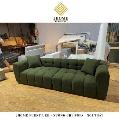 ghế sofa vải xanh rêu