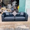 ghế sofa băng da màu đen