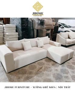 ghế sofa góc L màu kem